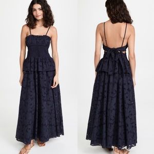 Worn once Lug Von Siga navy smocked waist Amara dress